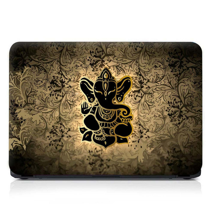 Full Panel Laptop Skin - Brown Ganesh Brown Floral