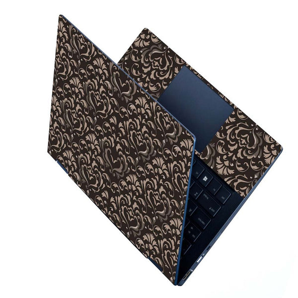 Full Panel Laptop Skin - Brown Shaded Floral