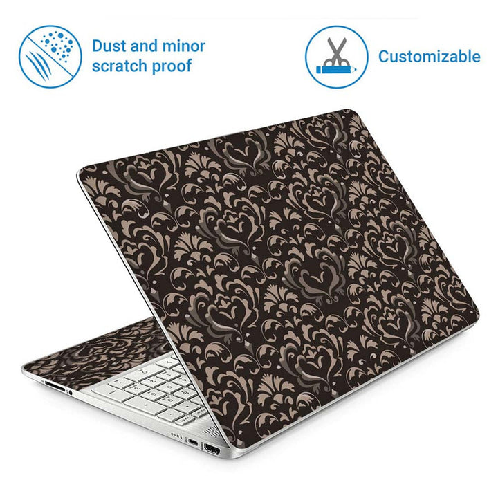 Full Panel Laptop Skin - Brown Shaded Floral