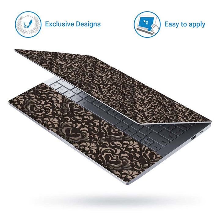 Full Panel Laptop Skin - Brown Shaded Floral