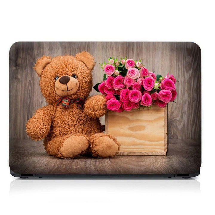 Full Panel Laptop Skin - Brown Teddy Wooden