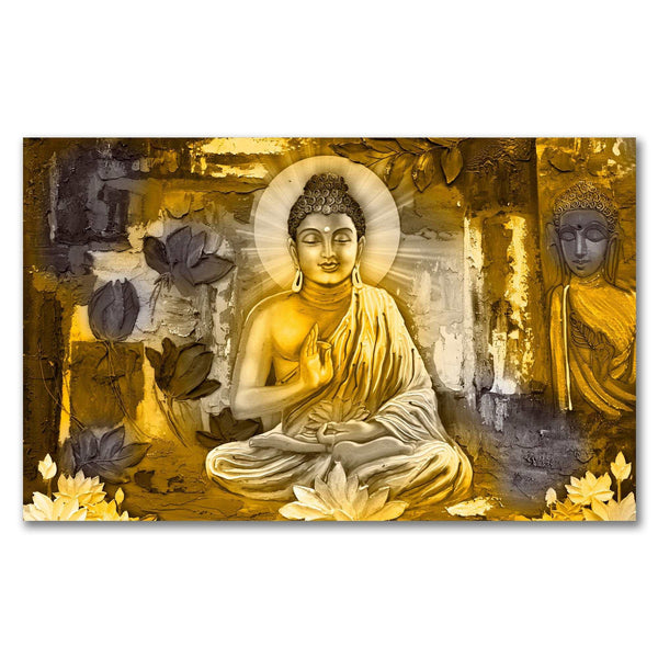 FineArts Rolled Canvas Painting - Buddha Golden