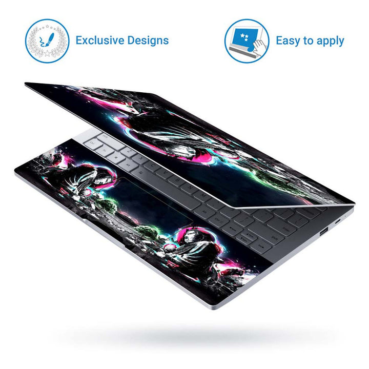 Full Panel Laptop Skin - Buddhism Neon Art