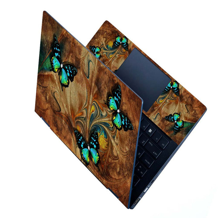 Full Panel Laptop Skin - Butterfly Painting Old Canvas Texture