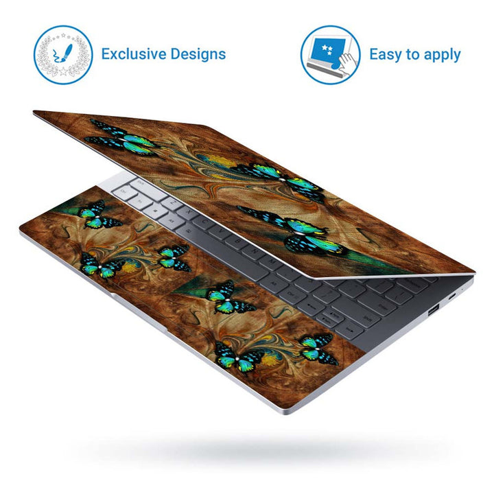 Full Panel Laptop Skin - Butterfly Painting Old Canvas Texture