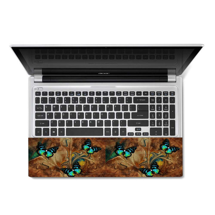 Full Panel Laptop Skin - Butterfly Painting Old Canvas Texture