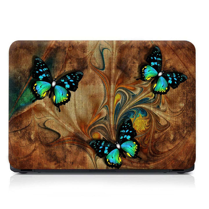 Full Panel Laptop Skin - Butterfly Painting Old Canvas Texture