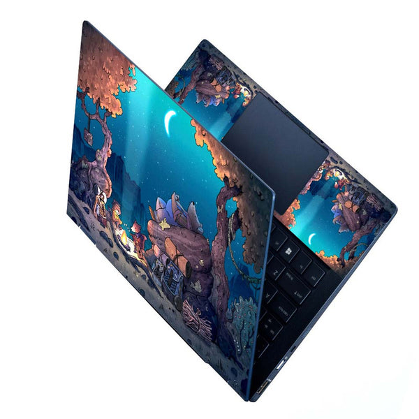 Full Panel Laptop Skin - Caccoon Night Camping Bonfire