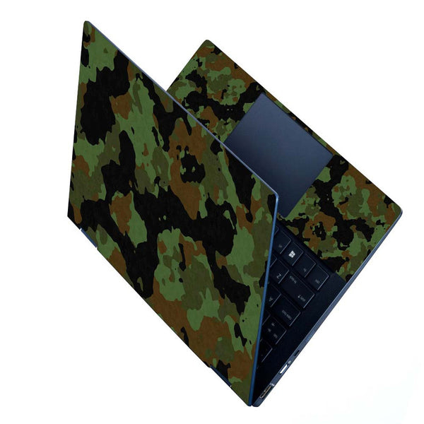 Full Panel Laptop Skin - Camo Black Green