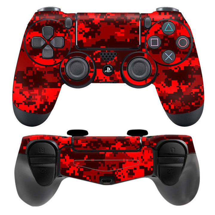 Skin Wrap Vinyl Sticker for DualShock 4 Wireless Controller- Camo Red