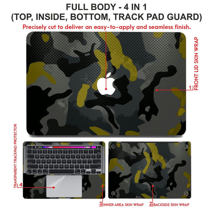 Laptop Skin for Apple MacBook - Camouflage Black Pattern - SkinsLegend