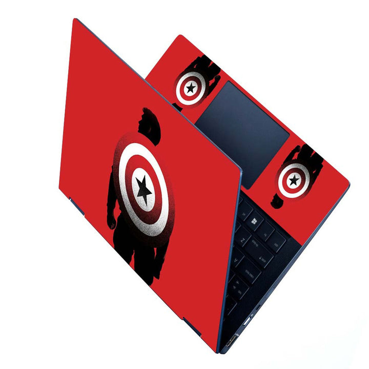 Full Panel Laptop Skin - Captain Shield Red