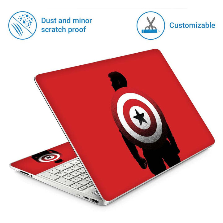 Full Panel Laptop Skin - Captain Shield Red