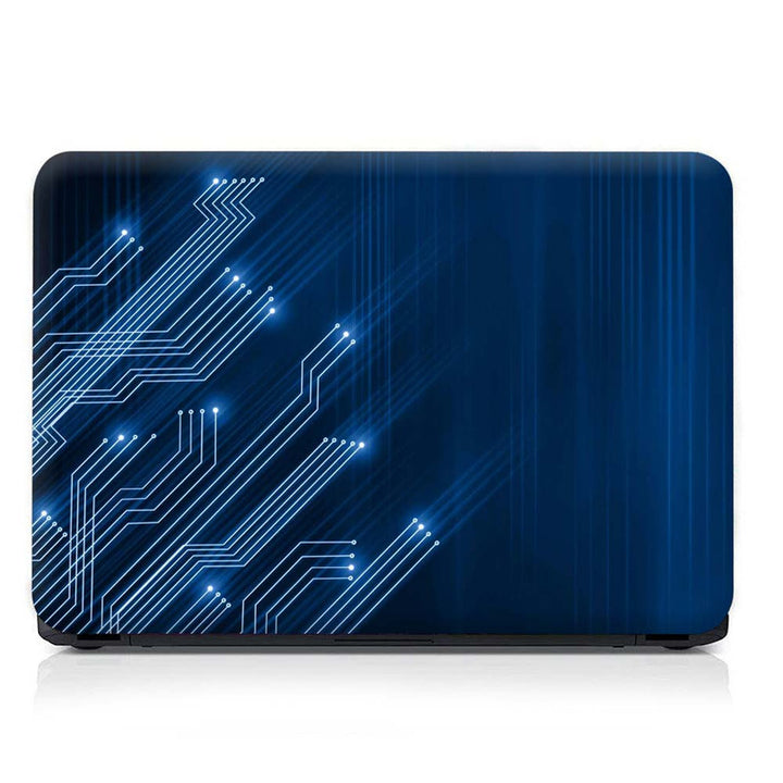 Full Panel Laptop Skin - Circuit on Blue