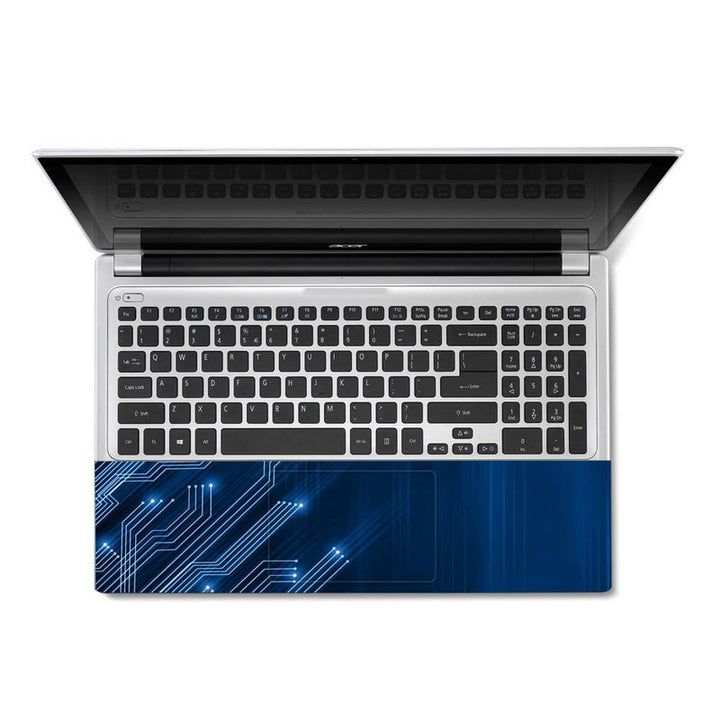 Full Panel Laptop Skin - Circuit on Blue