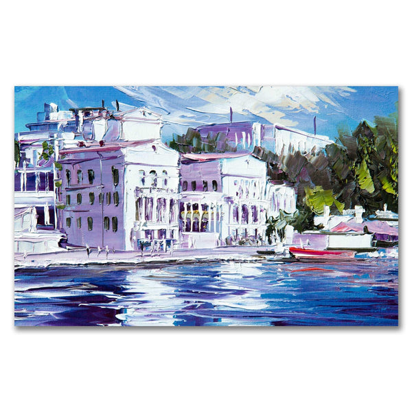 FineArts Rolled Canvas Painting - City Lake View