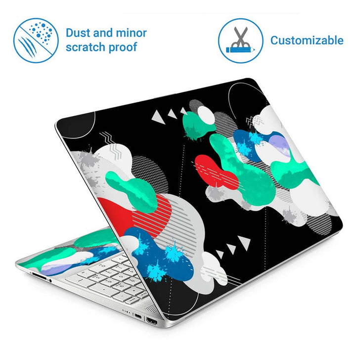 Full Panel Laptop Skin - Cloud Abstract on Black