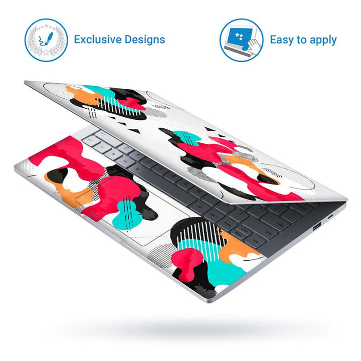 Full Panel Laptop Skin - Cloud Abstract on White