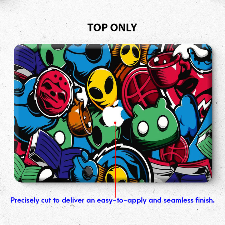 Laptop Skin for Apple MacBook - Comic Faces Graffiti - SkinsLegend