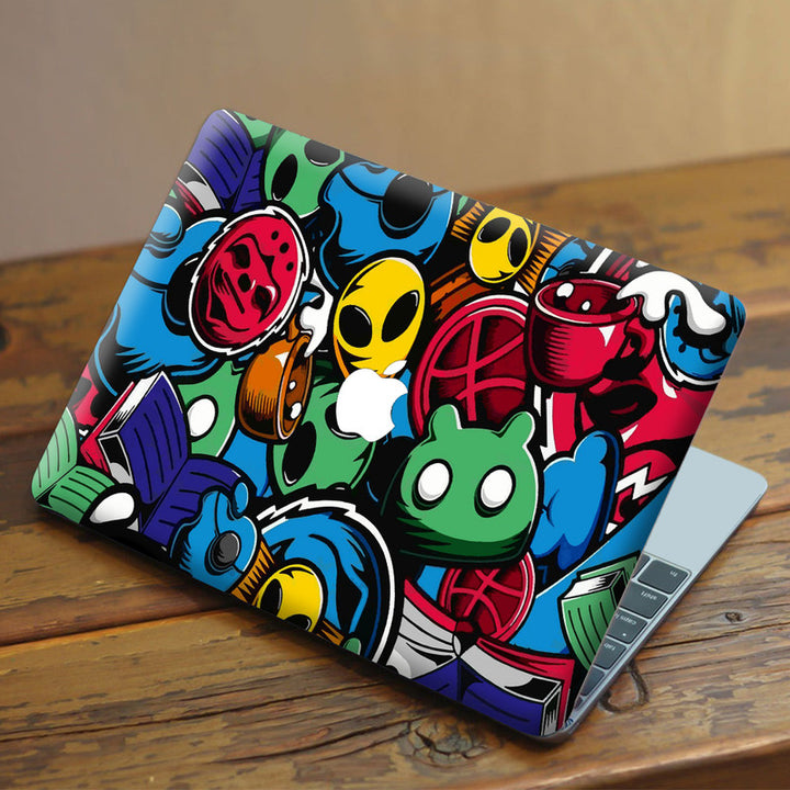 Laptop Skin for Apple MacBook - Comic Faces Graffiti - SkinsLegend