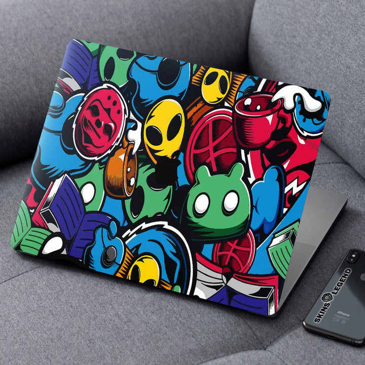 Laptop Skin for Apple MacBook - Comic Faces Graffiti - SkinsLegend