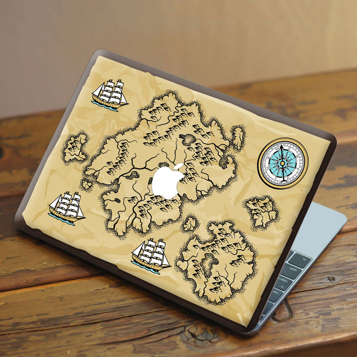 Laptop Skin for Apple MacBook - Compass Map Brown - SkinsLegend