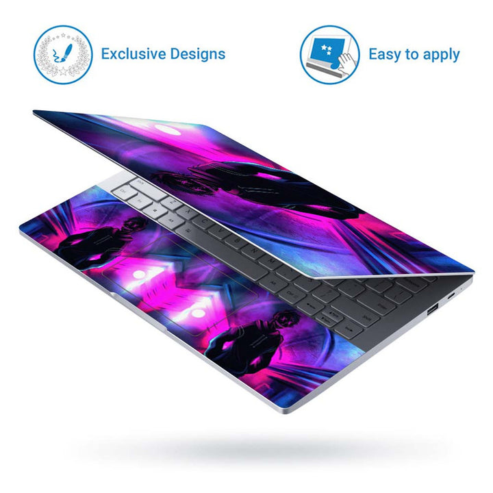 Full Panel Laptop Skin - Cool Anonymous Neon Boy