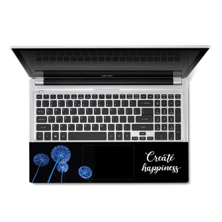 Full Panel Laptop Skin - Create Happiness Dandelion Flowers