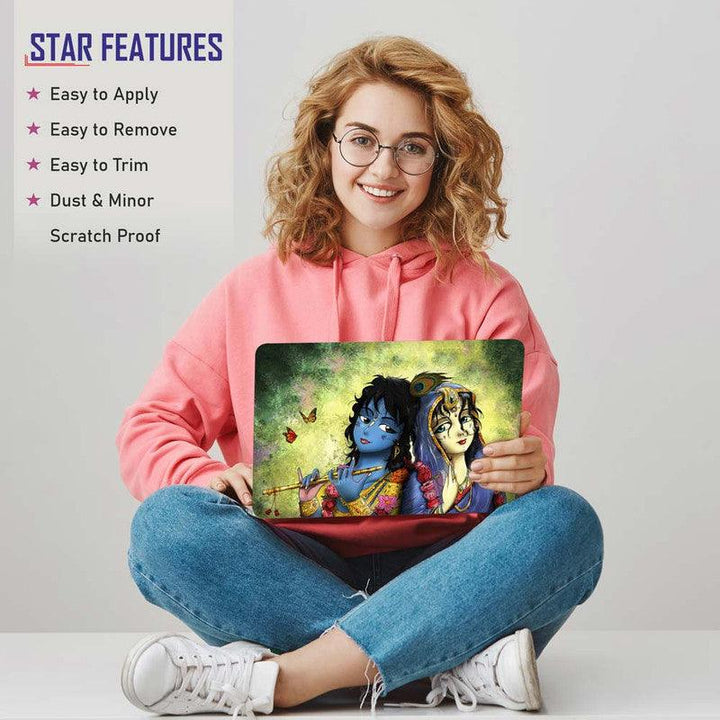 Full Panel Laptop Skin - Cute Radha Krishna