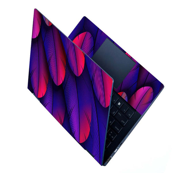 Full Panel Laptop Skin - Cyan Feather