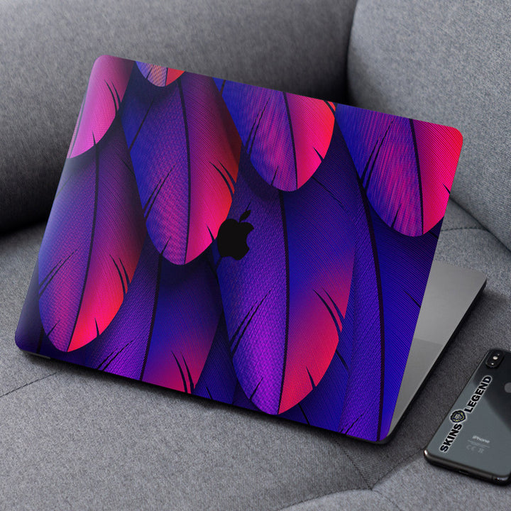 Laptop Skin for Apple MacBook - Cyan Feather - SkinsLegend