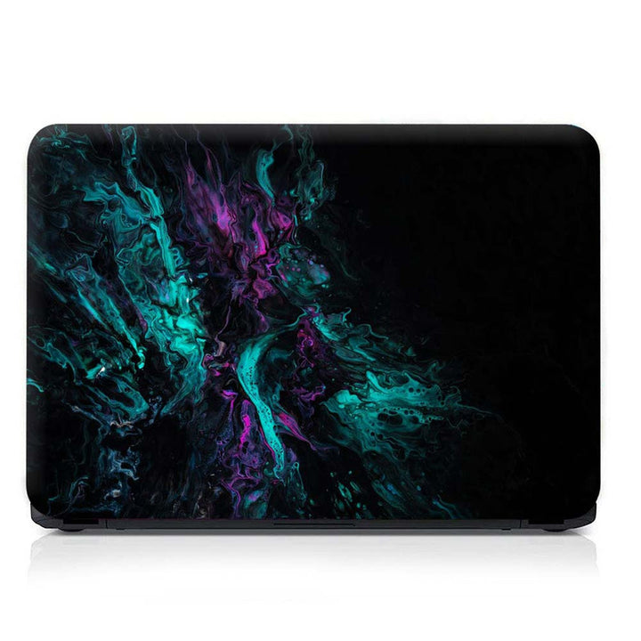 Full Panel Laptop Skin - Cyan Megenta Rock Art Black