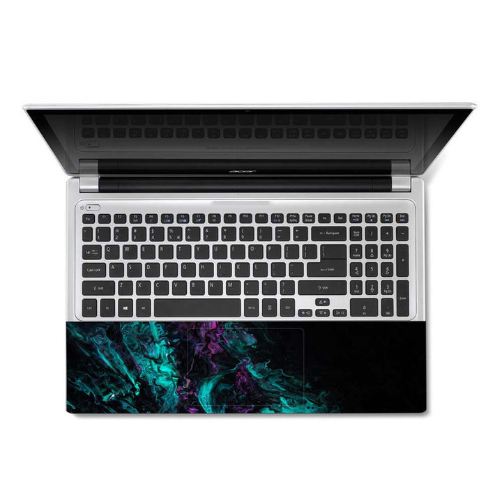 Full Panel Laptop Skin - Cyan Megenta Rock Art Black