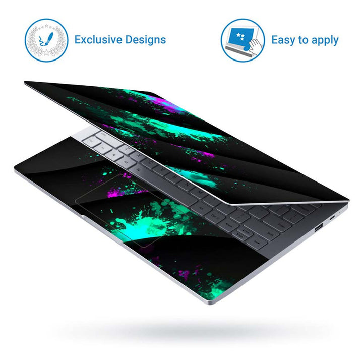 Full Panel Laptop Skin - Cyan Swirl