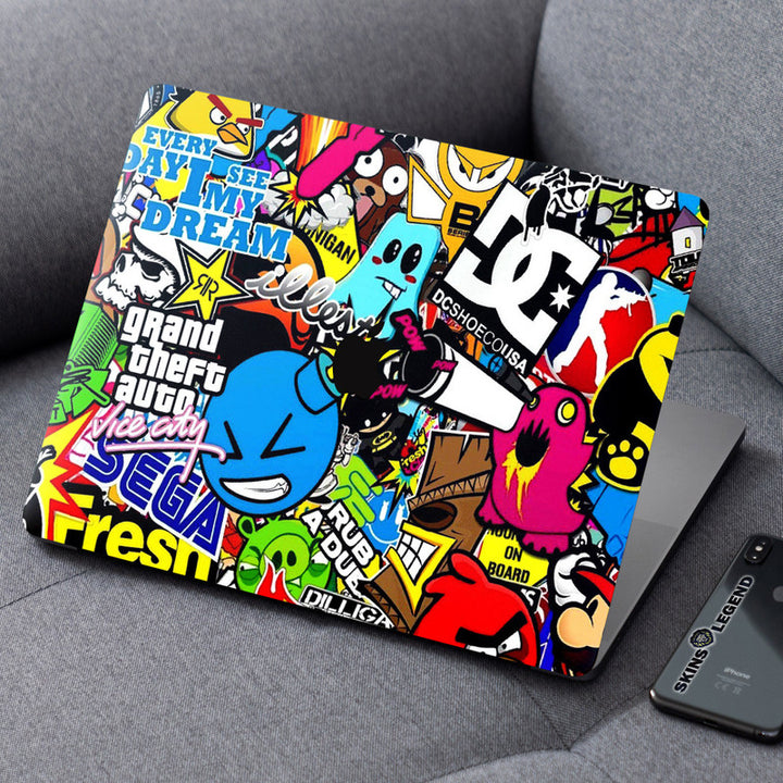 Laptop Skin for Apple MacBook - DC Sticker Bomb - SkinsLegend