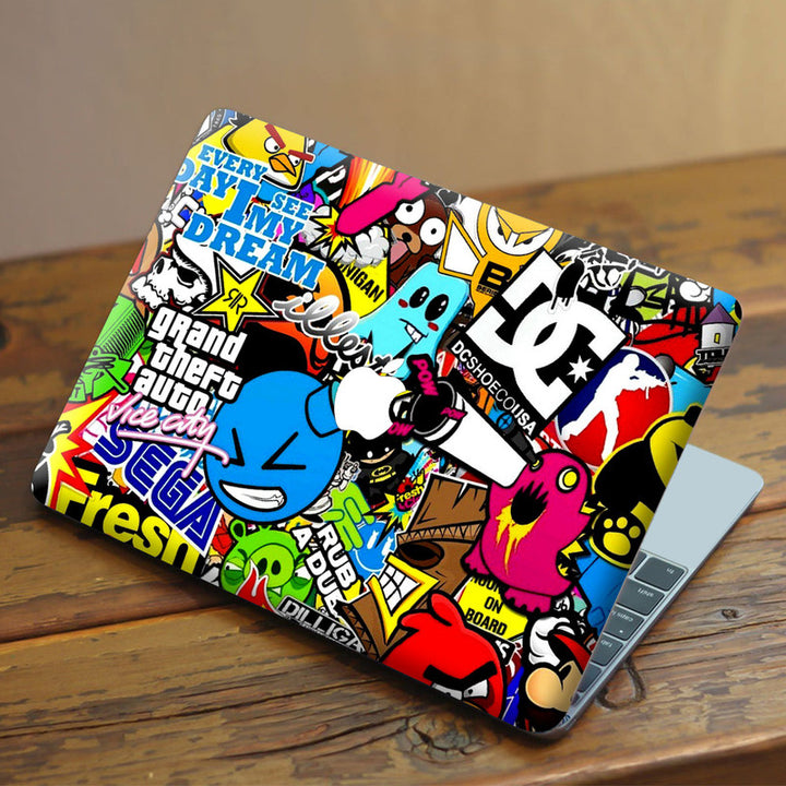 Laptop Skin for Apple MacBook - DC Sticker Bomb - SkinsLegend