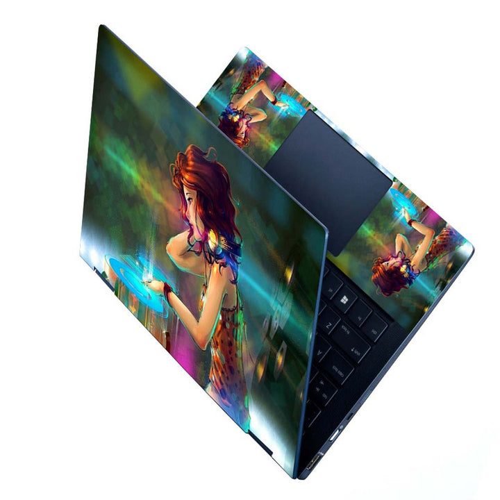 Full Panel Laptop Skin - DJ Girl