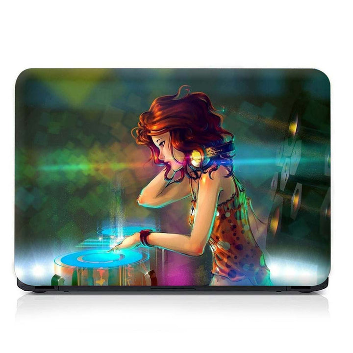 Full Panel Laptop Skin - DJ Girl