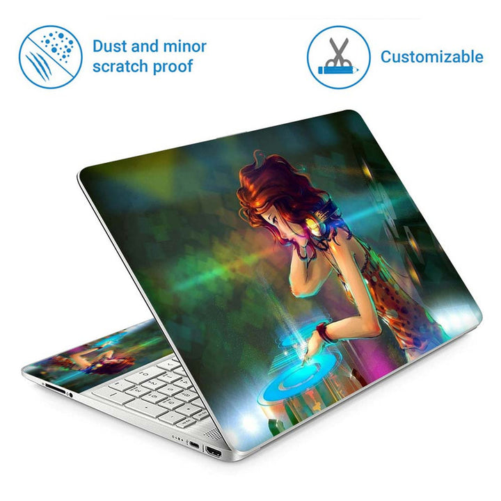 Full Panel Laptop Skin - DJ Girl