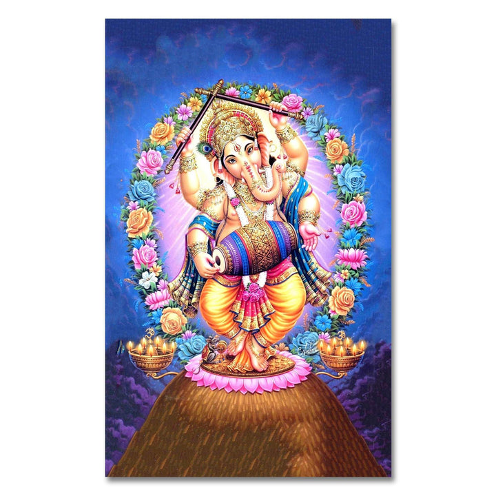 FineArts Rolled Canvas Painting - Dancing Ganesh