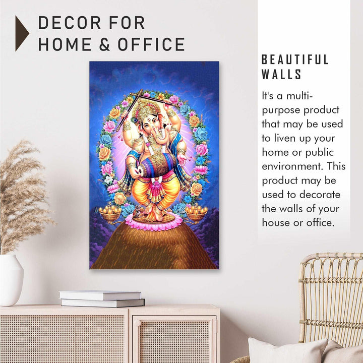 FineArts Rolled Canvas Painting - Dancing Ganesh