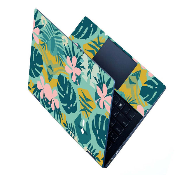 Full Panel Laptop Skin - Dark Blue Leaf