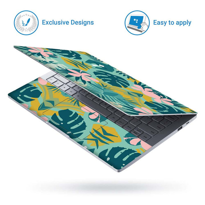 Full Panel Laptop Skin - Dark Blue Leaf