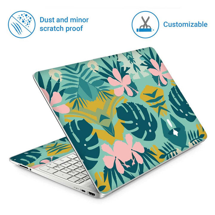 Full Panel Laptop Skin - Dark Blue Leaf