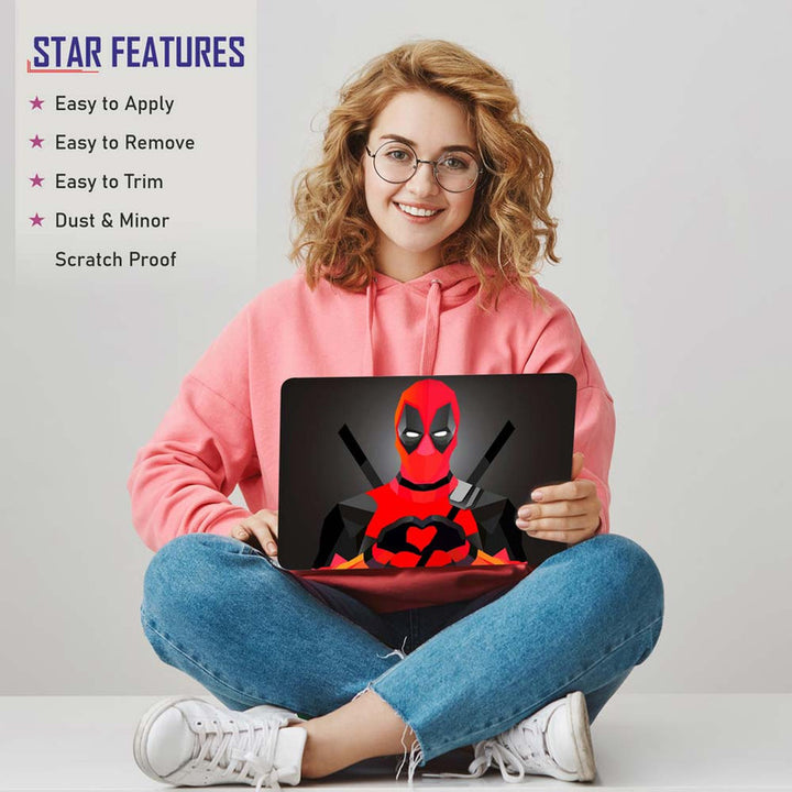 Full Panel Laptop Skin - Deadpool Love Symbol