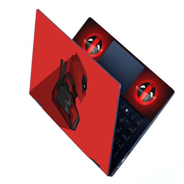 Full Panel Laptop Skin - Deadpool Shadow Red