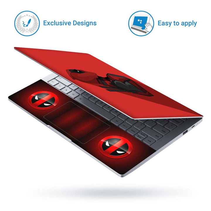 Full Panel Laptop Skin - Deadpool Shadow Red