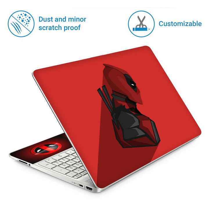 Full Panel Laptop Skin - Deadpool Shadow Red