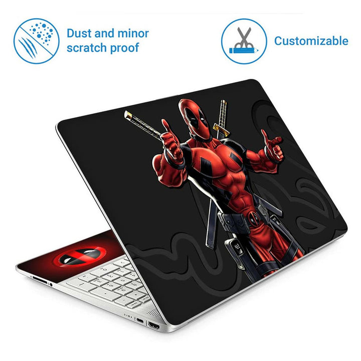 Full Panel Laptop Skin - Deadpool Sword Watermark