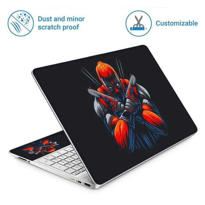 Full Panel Laptop Skin - Deadpool with Guns